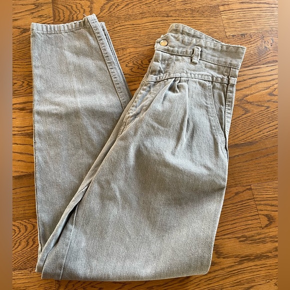Vintage pleated western gray high rise jeans - Picture 6 of 12